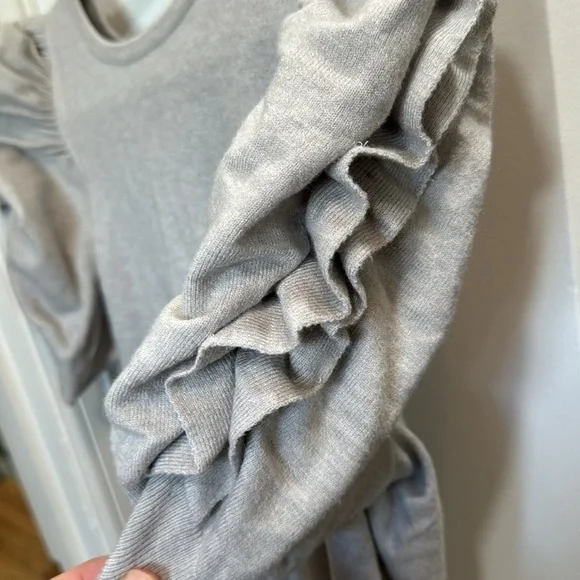 Express puff sleeve gray sweater, top size medium - Picture 2 of 3